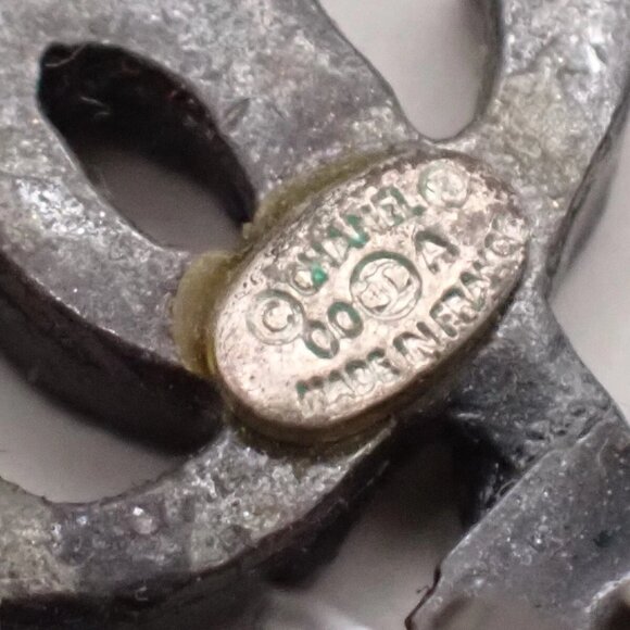 CHANEL Logo Camellia Motif Rhinestone Earrings 00A Silver France - Picture 10 of 16